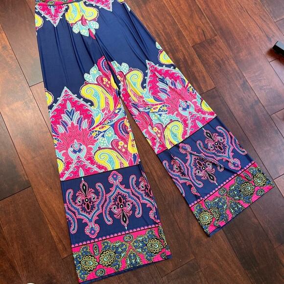 Reborn Tribal Print Wide Waistband Wide Pants size M - Picture 2 of 9